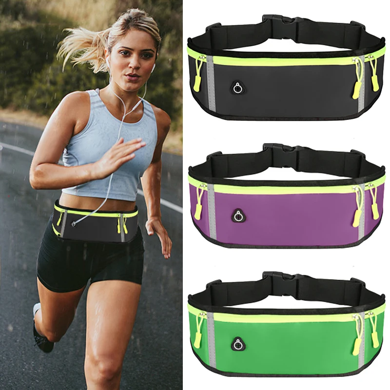 Free Shipping Sport Running Waist Bag Waterproof Comfortable Gym Fanny Bag Safty Reflective Tape Cycling Phone Case Running Belt