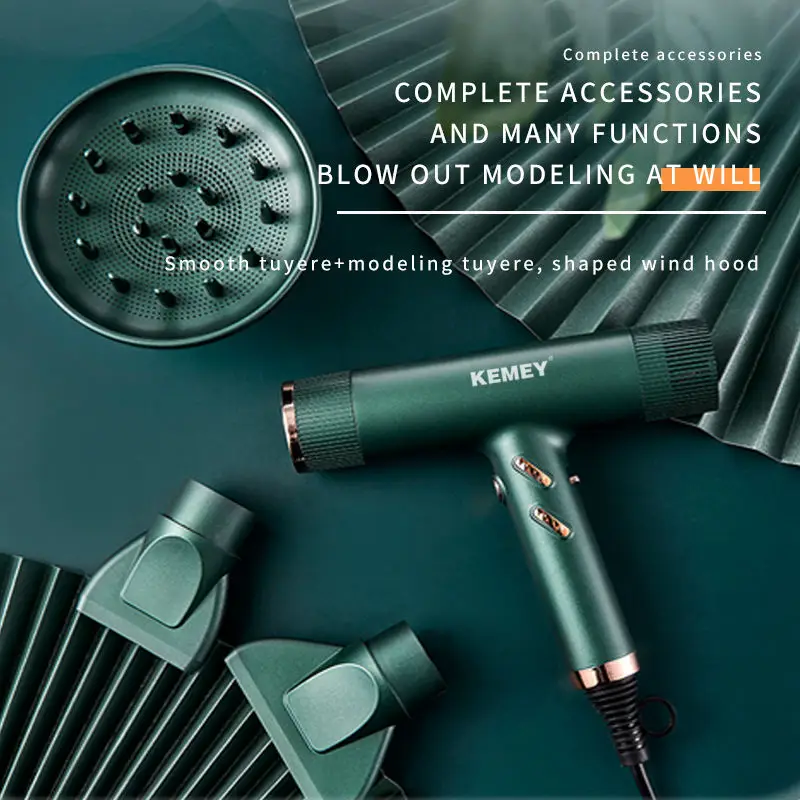 KEMEY KM-2062 Fast drying 110000RPM High Speed Hair Dryer 1500W Blow Dryer Negative lon Hair Care Styler Low Noise Hairdryer