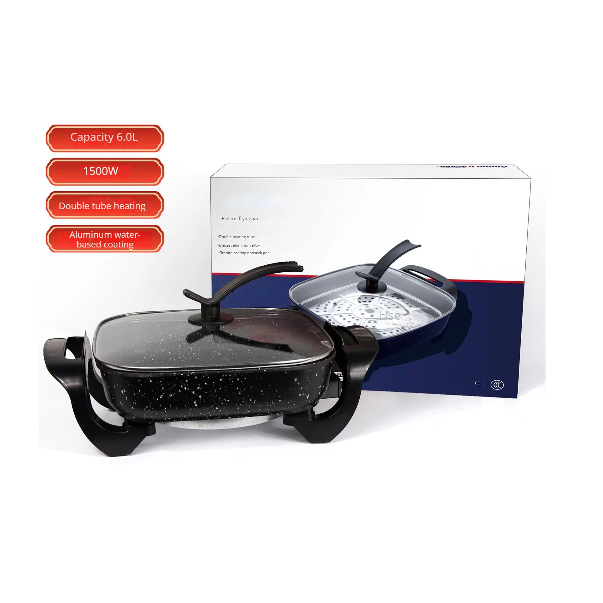 High quality Korean multifunctional Quartet frying pan non stick  end high capacity electric pan