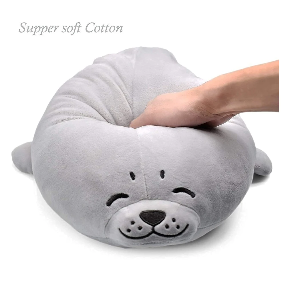 Super Squishy Seal Plush Pillow Cute Stuffed Sea Animals Seal Lion Toys Soft Cushion For Children Birthday Presents