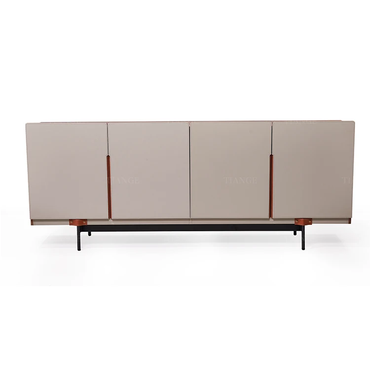 Luxury Contemporary Modern Living Room Furniture Saddle Leather Storage Sideboard Cabinets