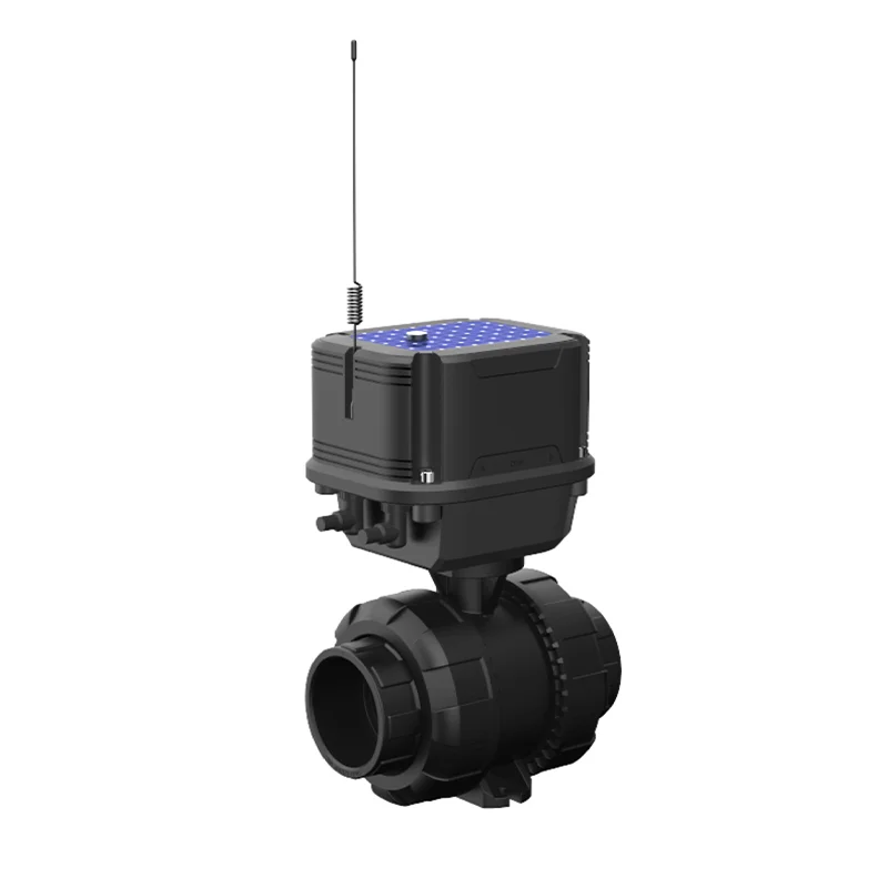 China supplier 1/2-2 inch pvc plastic solar powered battery operated motorized Rotary ball valve for irrigation