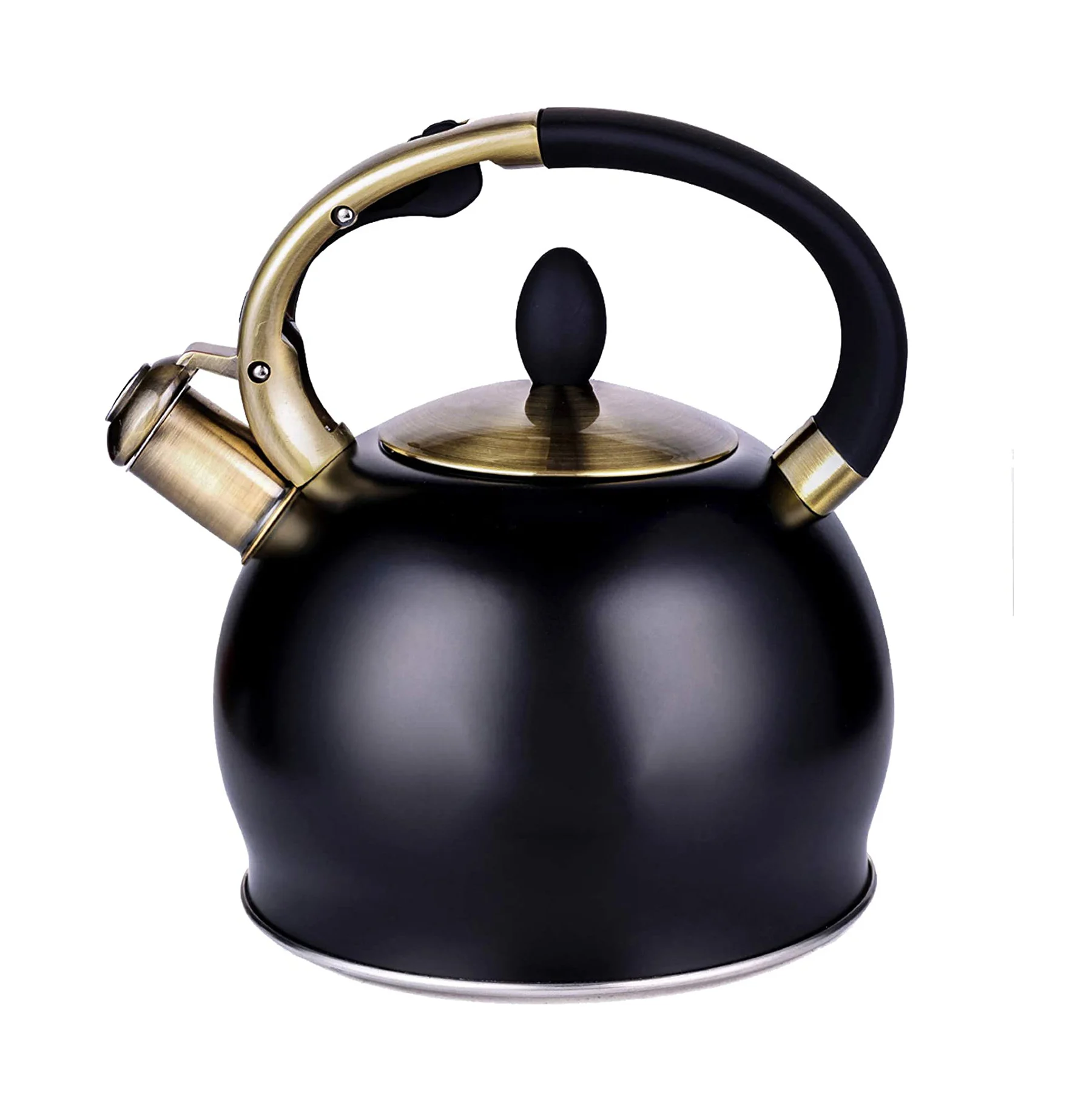 Black Color Coating Whistling Water Kettle Stainless Steel Stove Top Tea Pots Kettles