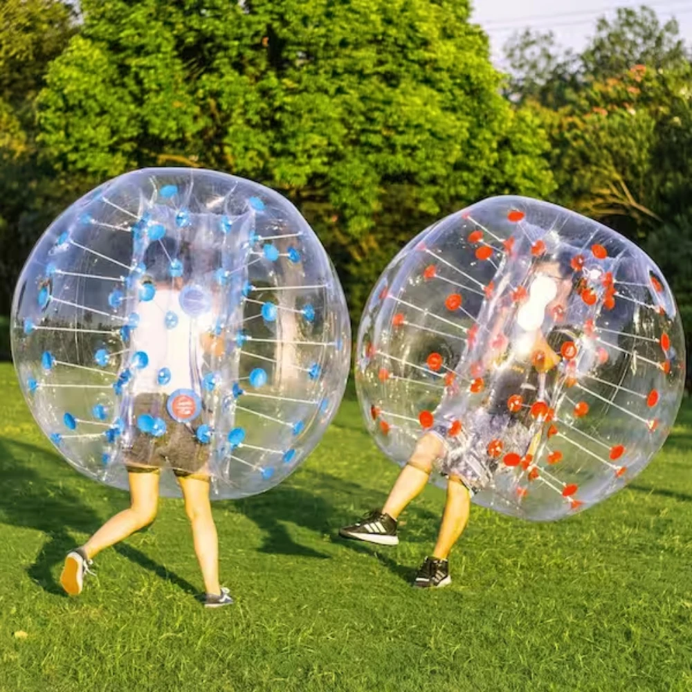 Hot Selling Adult PVC Body Zorb Bumper Ball Suit Inflatable Bubble Football Soccer Ball With Colored Dots