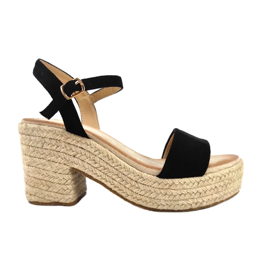 Fashion Trendy lady high heel Thick sole Best Soft Shoes Leisure casal  outdoor Jute wedge sandals for women