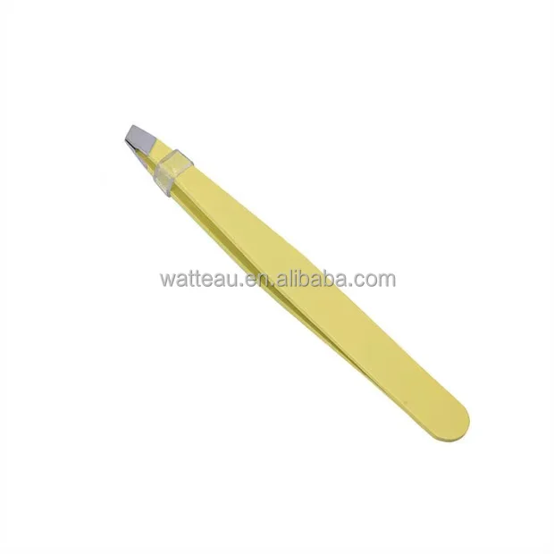 Professional Grade Stainless Steel Slanted Black Eyelash Tweezers Safety Features Use for Eyelash Extension & Ingrown Hair