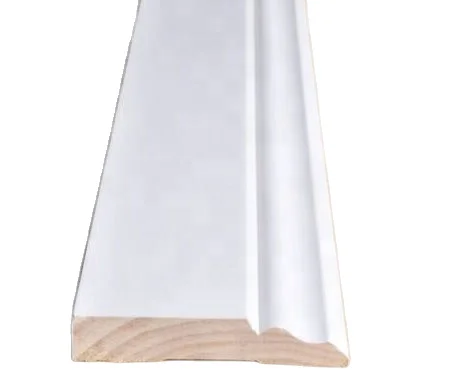 Pine wood Baseboard Molding gesso white finish