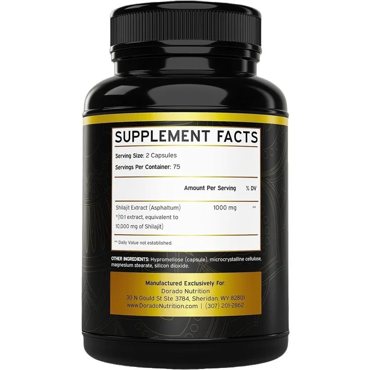 natural organic himalayan pure shilajit capsule pills energy and vitality supplement authentic shilajit fulvic humic acid