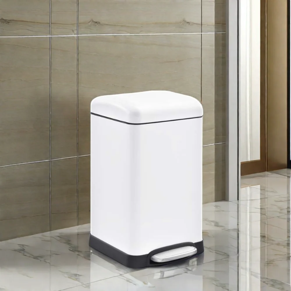 Special Style Square Stainless Steel Foot Pedal Recycling dustbin Stylish Metal Foot Waste Storage Bucket