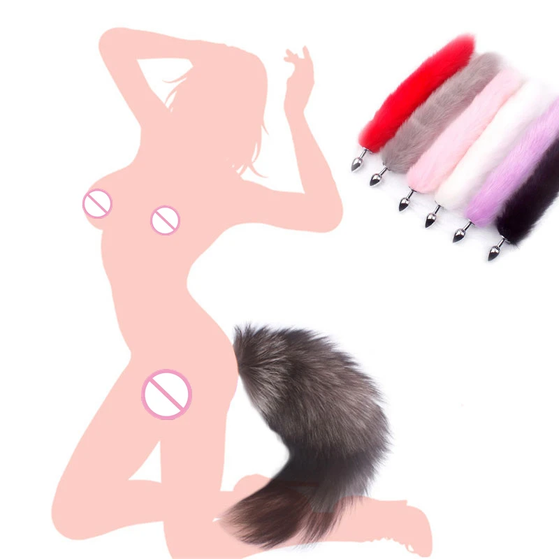 Anal Plug Sexy Fox Tail Anal Toys For Women Adult Sex Product Men Butt Plug Stainless Steel Anal Plug Sex Toys For Couple Cospla