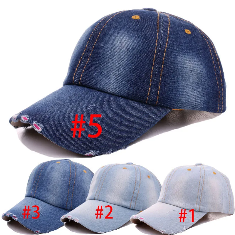 New Denim Hip Hop Caps Fashion Leisure Woman Cap With Hope Rhinestones Vintage Jean Cotton Baseball Caps For Men Hot Sale