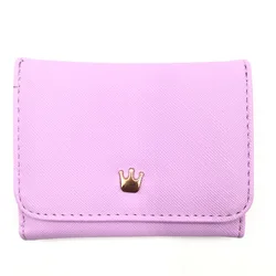 Lady Wallet Women  Crown Decorated PU Leather Money Purses Small Fold  Female Coin Purse Card Holder