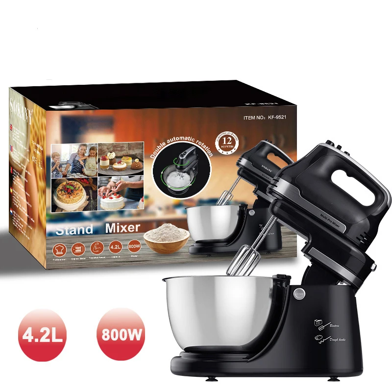 Hot selling 800w 4.2l multifunctional stand mixer blender electric food batter mixer