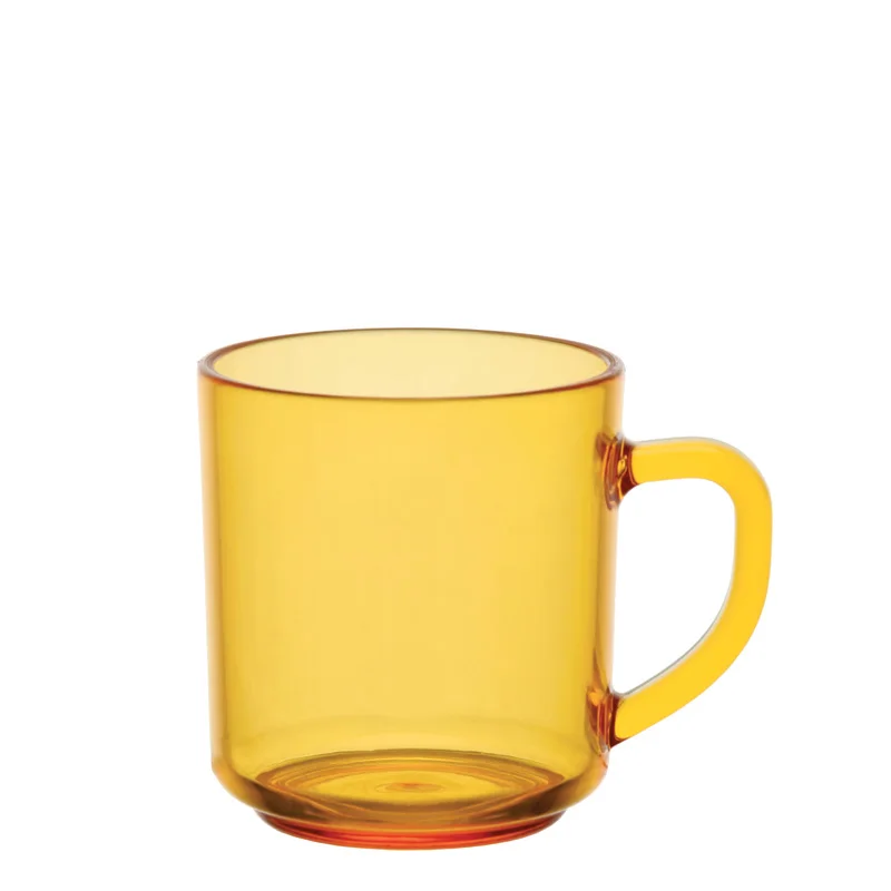 330ml Crystal plastic coffee tea mug milk cup custom printed AS coffee cups with handle
