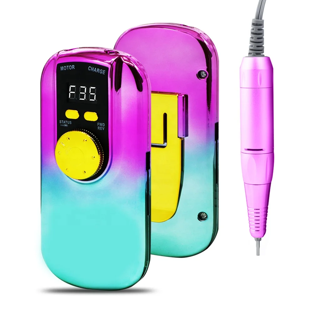 35000RPM Nail Drill Machine Set With Nail Drill Bit Sanding Band Professional Milling Manicure Machine gradient color