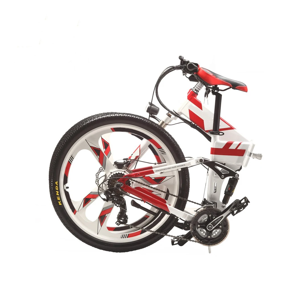  OEM TOP-860 battery powered operated electric bicycle bike folding ebike 26 inch mountainbike full