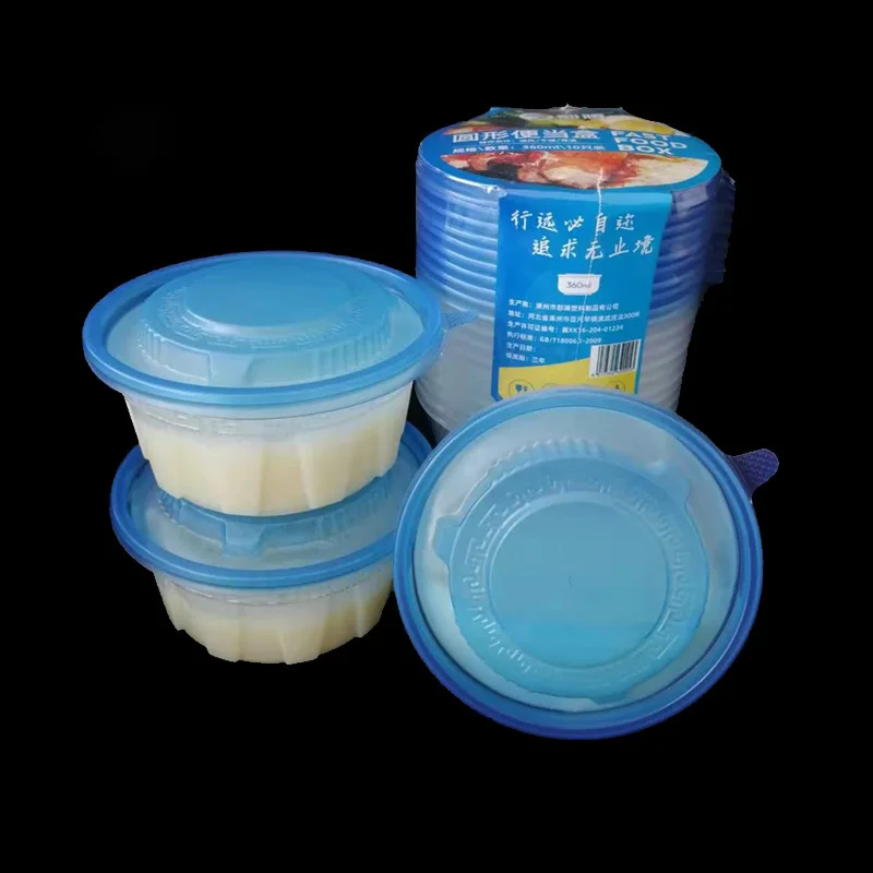 10oz clear and transparent plastic bowls with lids round disposable bowls