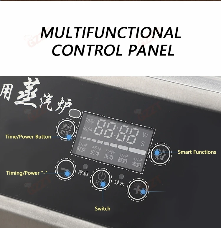 High Power Electric Bun Steamer Commercial 6kw 8kw Dumpling Baozi Stuffed Food Steamer Machine With Water Shortage Protection