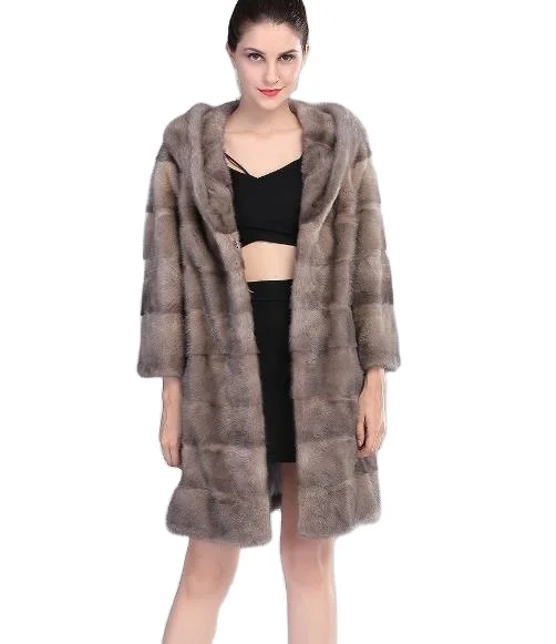 New Fashion Hot Selling Pink Real Mink Fur Coat for women