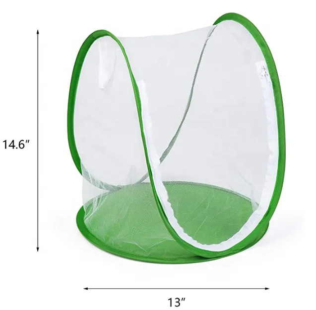 
YL Insect and Butterfly Habitat Mesh Growing Cage Terrarium Pop-up 14.6 Inches Tall U Shape Caterpillars Enclosure 