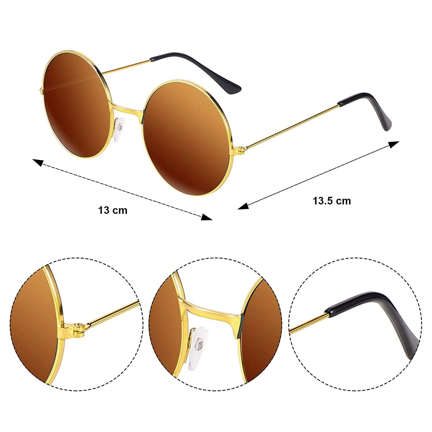 Popular 50s 60s Adult Vintage Pop Star Costume Hippie Dress Up Wig Party Glasses