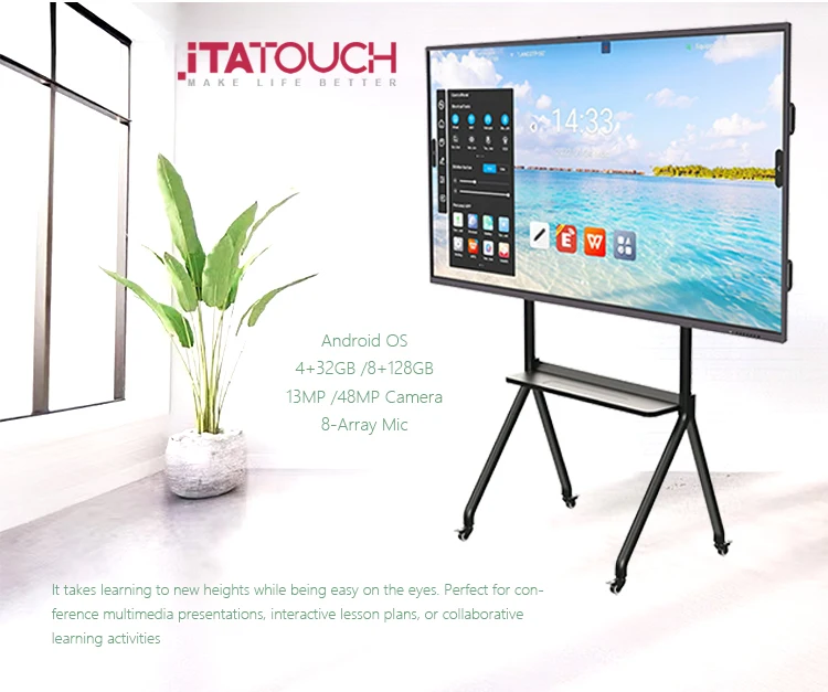 75 86 98 110 Inch Large Infrared 20-Point Meeting Interactive Touch Screen Smart Panel Whiteboard OEM LED Panel Sizes Available