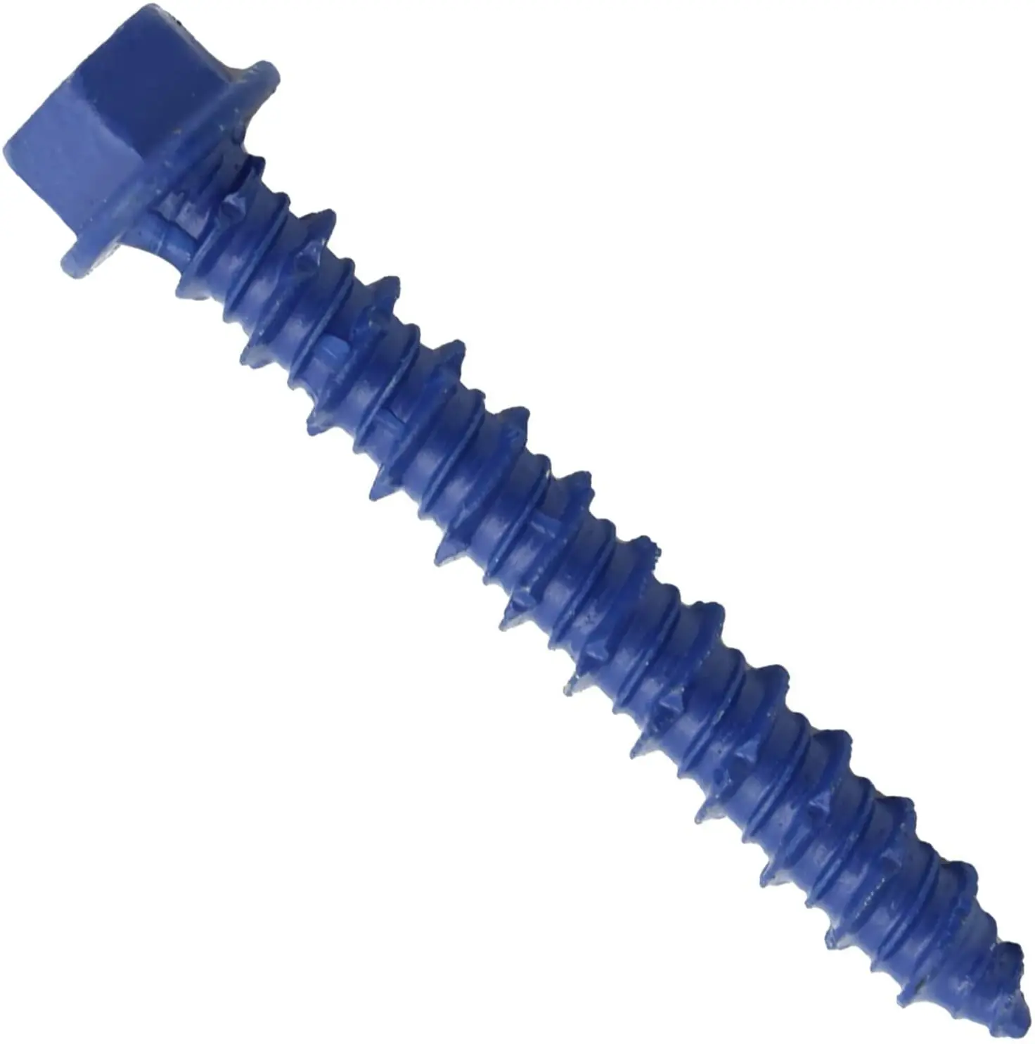 Blue Concrete Anchor Screws Carbon Steel Hardened Hex Head Concrete Screw Masonry Anchors