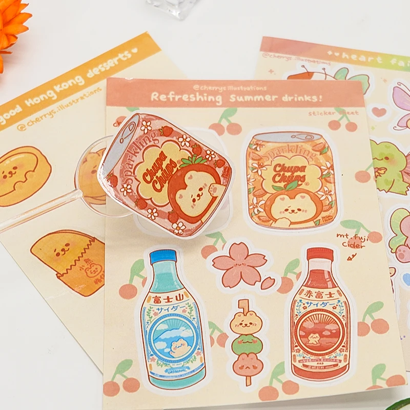 Custom Waterproof Vinyl Logo Colorful Kiss Cut Adhesive A4 A5 A6 Sticker Sheet Daily Planner Sticker Any Shape size