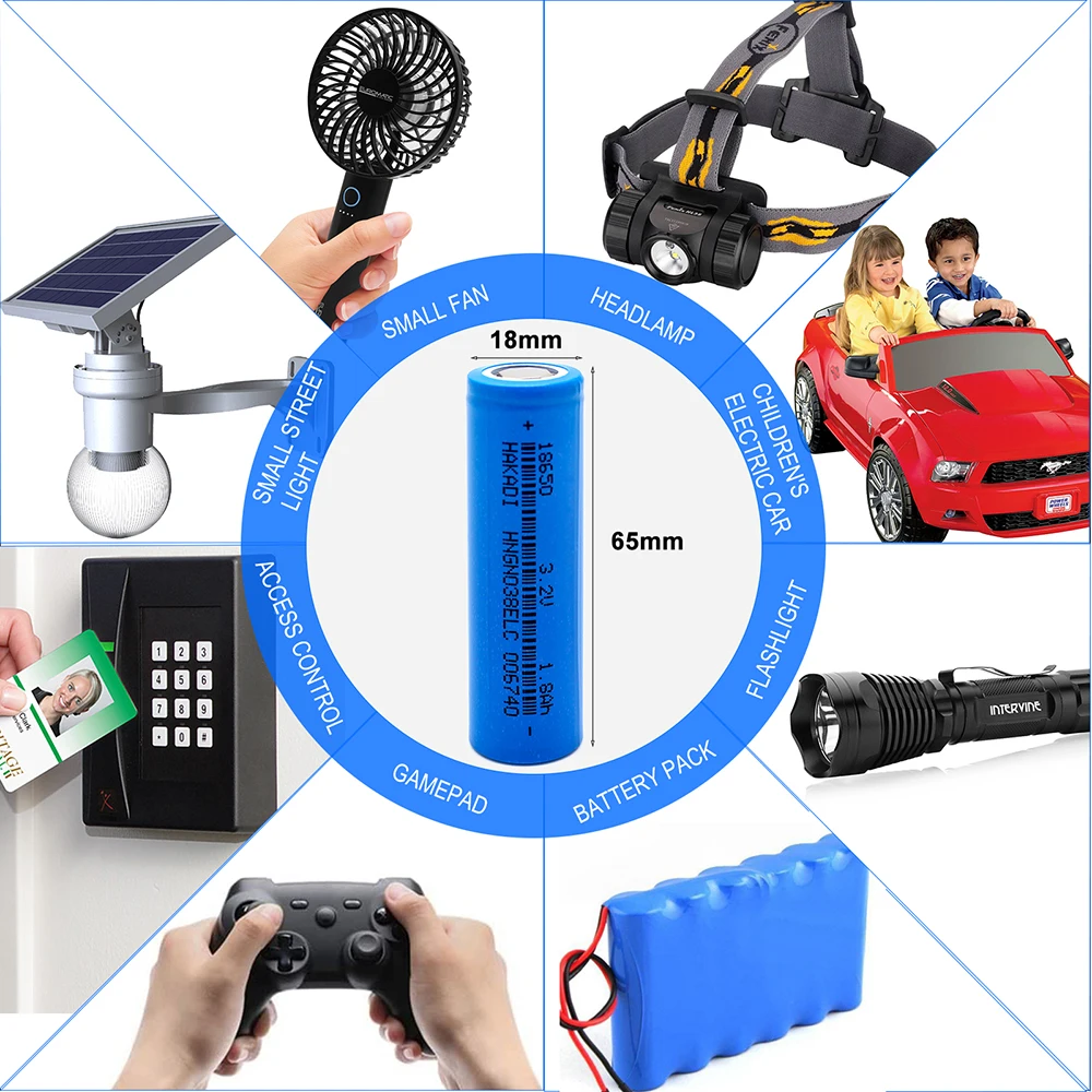 US Stock 3.2v 18650 batteries 1800mAh 2000mAh Rechargeable battery cells for diy Hobbyists