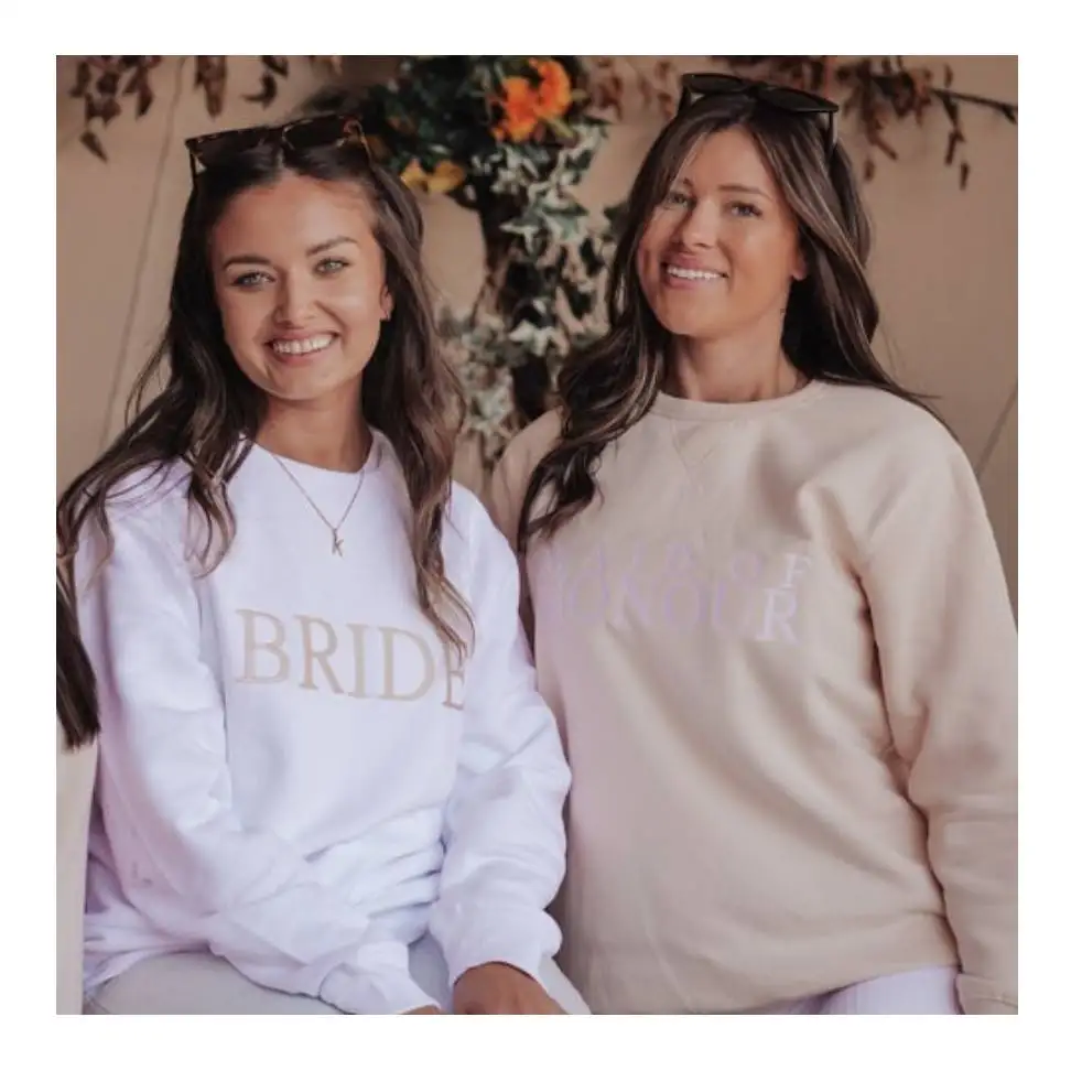 Custom Logo Bride Hoodie Bachelorette Party Shirts Bride Team Party T-Shirt Wedding Party Tshirt Bridesmaid Crewneck Sweatshirt