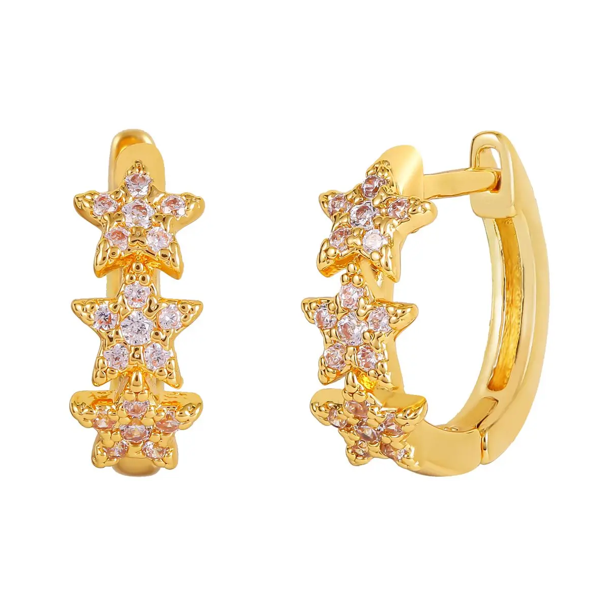 14K 18K  Solid Gold Huggie Hoop Earrings Wholesale Designer Inspired Stainless Steel Huggie Earrings For Women