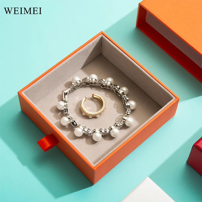 WEIMEI Custom Printed Logo Drawer Jewelry Box Cardboard Paper Jewellery Gift Packaging Boxes