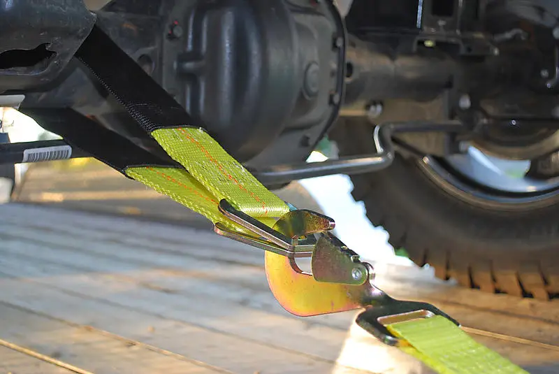 tow truck off road yellow Axle Straps with D-Ring and protective sleeve