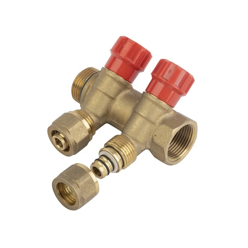 3 way brass F/M thread manifold for heating system for pex -AL-pex pipe