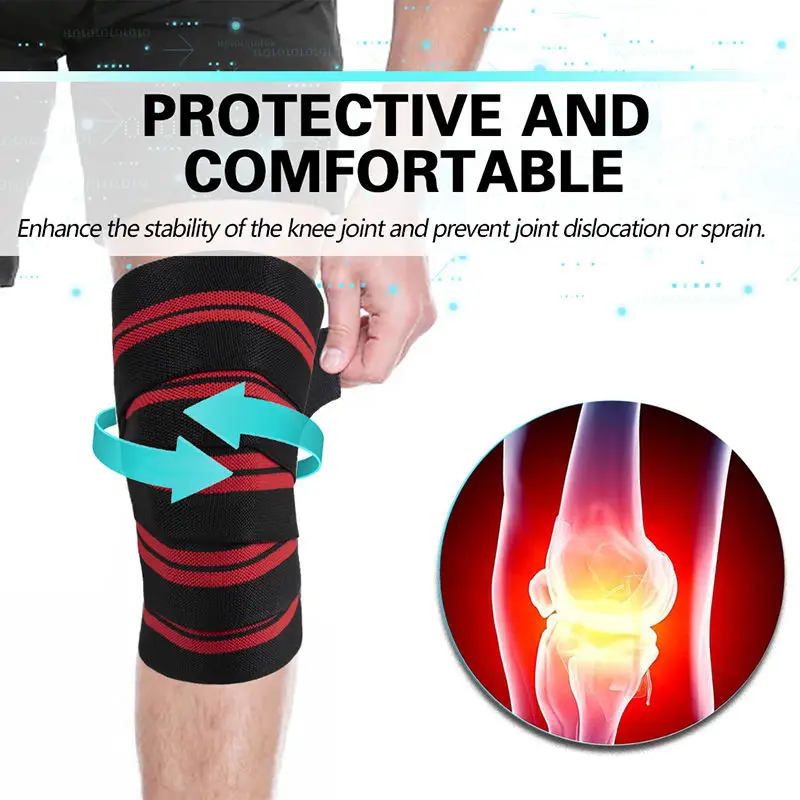 Rodilleras Vendas Para De Factory Custom Adjustable Compression Weightlifting Gym Bandages Sports Knee Pads Support Strap Wraps