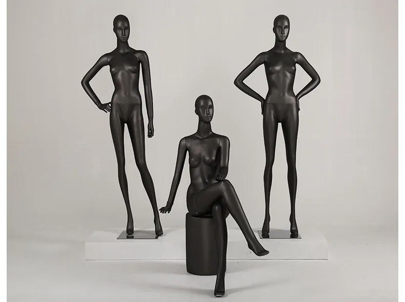 Fiberglass matte black  vintage petite girl female full body mannequin display used types los angeles