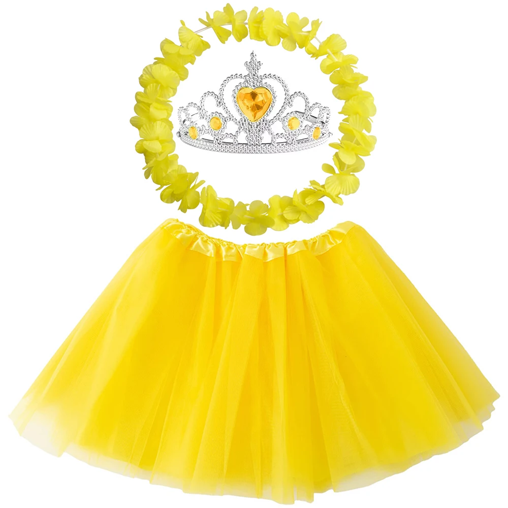 CM234 Wholesale Kid Ballet Performance Costume Princess Mesh Tutu Skirt Flower Garlands Tiara Crown for Girls Birthday Dress Up