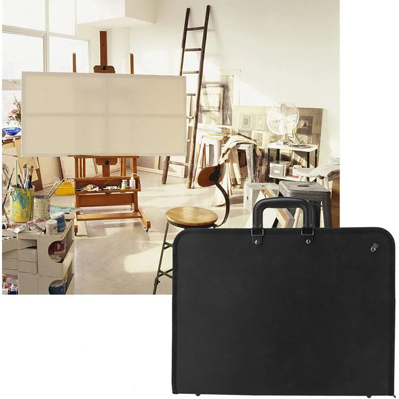 A3 Size PP Plastic Carrier Artist Drawing Storage Bag Organizer Tote Folders with Handle Oxford Art Portfolio Bag