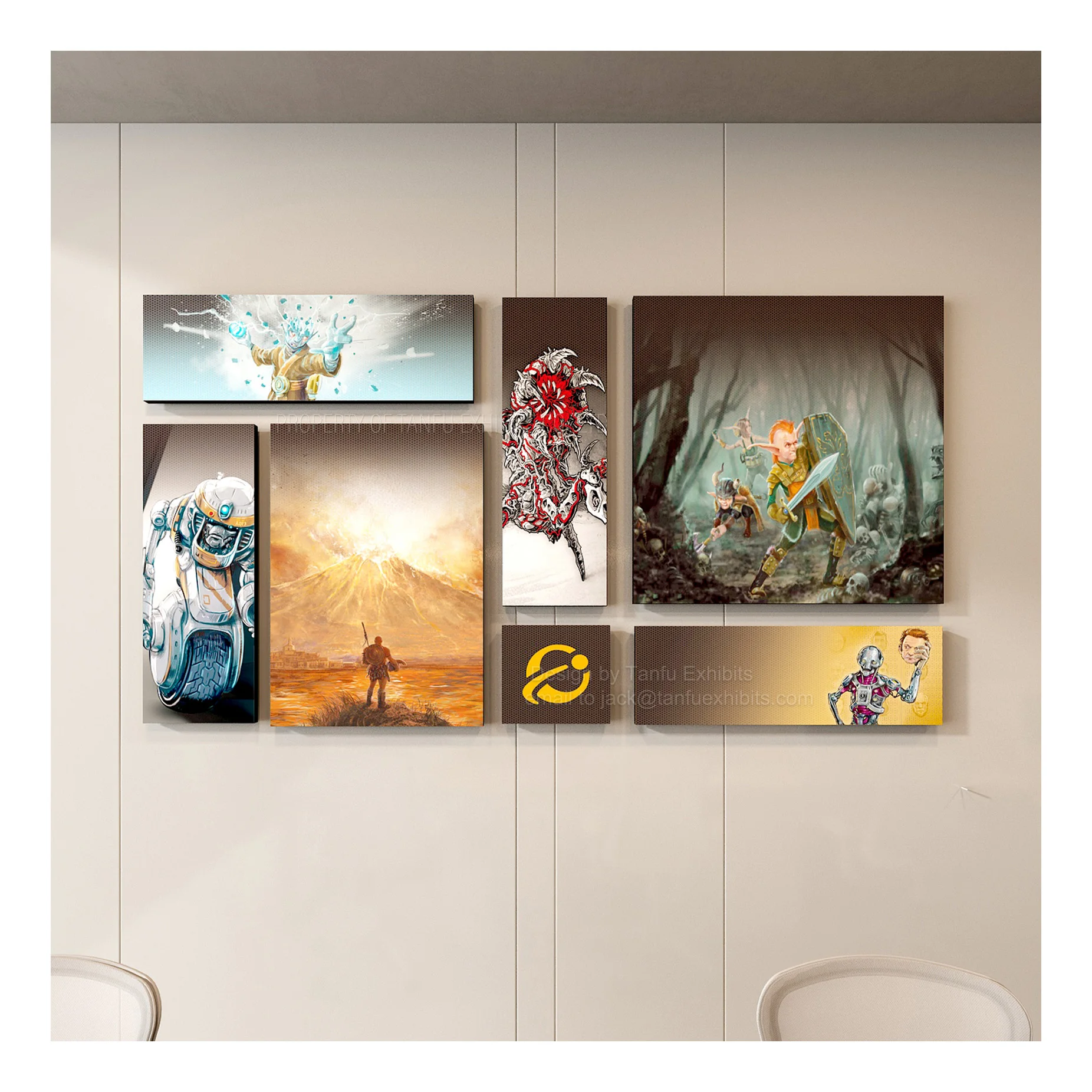 Customized Dimension Wall Mounted Super-thin Picture Frame Fabric Panel