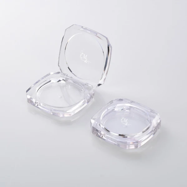 Hot Sale Empty All Clear Transparent Pressed Square Blush Compact Powder Case