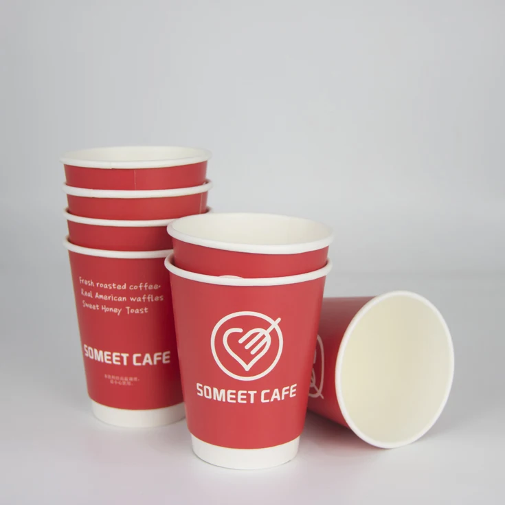 
Coffee Cup Custom Printed Paper Green Accessories Wall Item Style Aircraft Office Environmental Color Double Water 