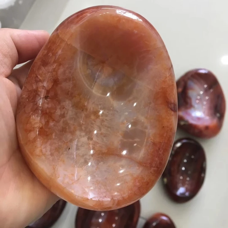 Wholesale Natural Agate Carving Crystal candlestick Carnelian onyx Stone Ashtray