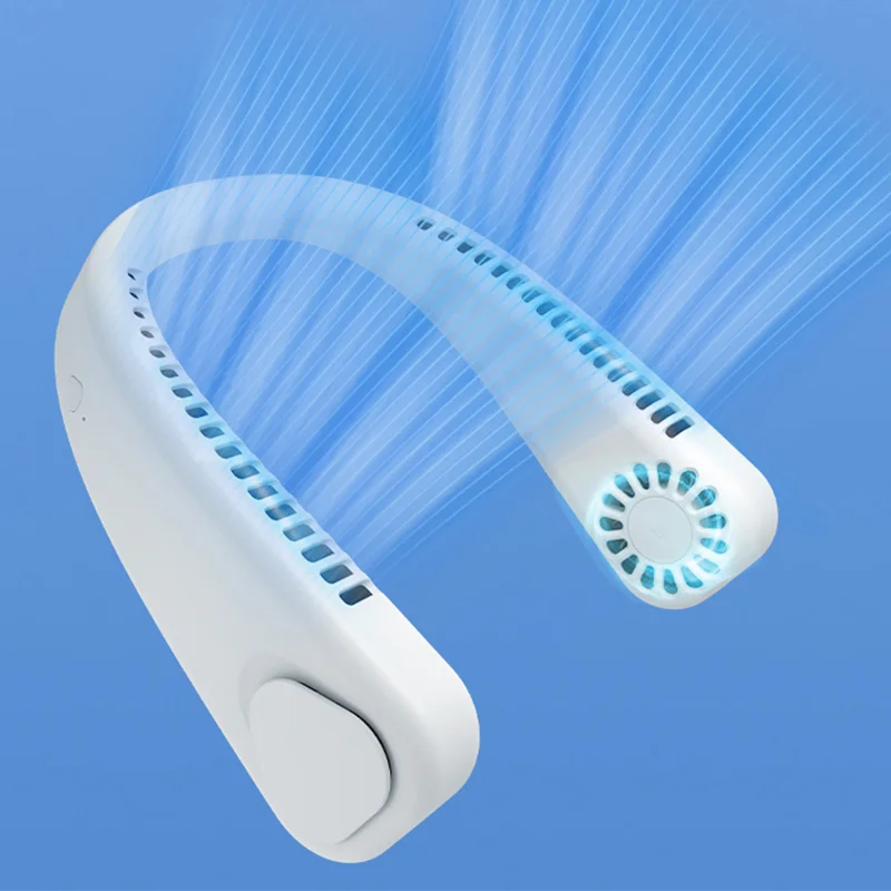 Hot Selling Mini Cooling Fan Usb Rechargeable Leafless Portable Sports Hanging Neck Fan