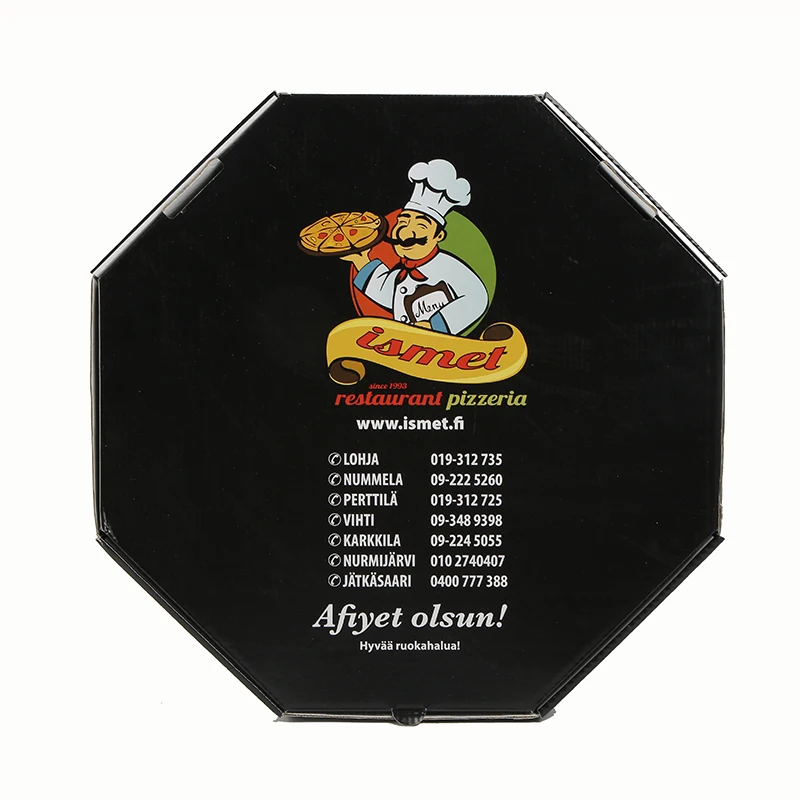 business usage octagonal black custom corrugated paper recyclable printing pizza box
