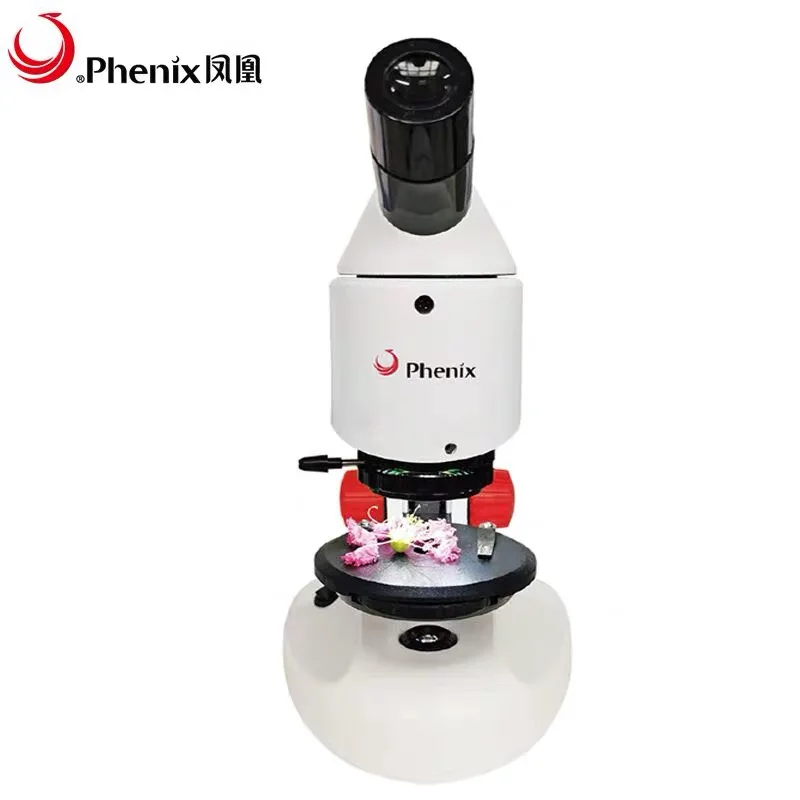 Phenix Microscope 20X-100X Dual LED Illumination Monocular Microscope with 10pcs accessories for Beginners Adults Students