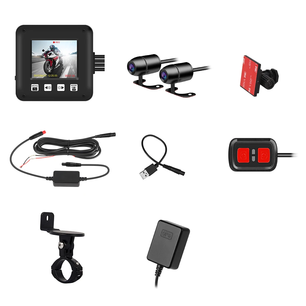 1080P Водонепроницаемая камера для мотоцикла DVR Wi-Fi GPS видеорегистратор вождения черный ящик