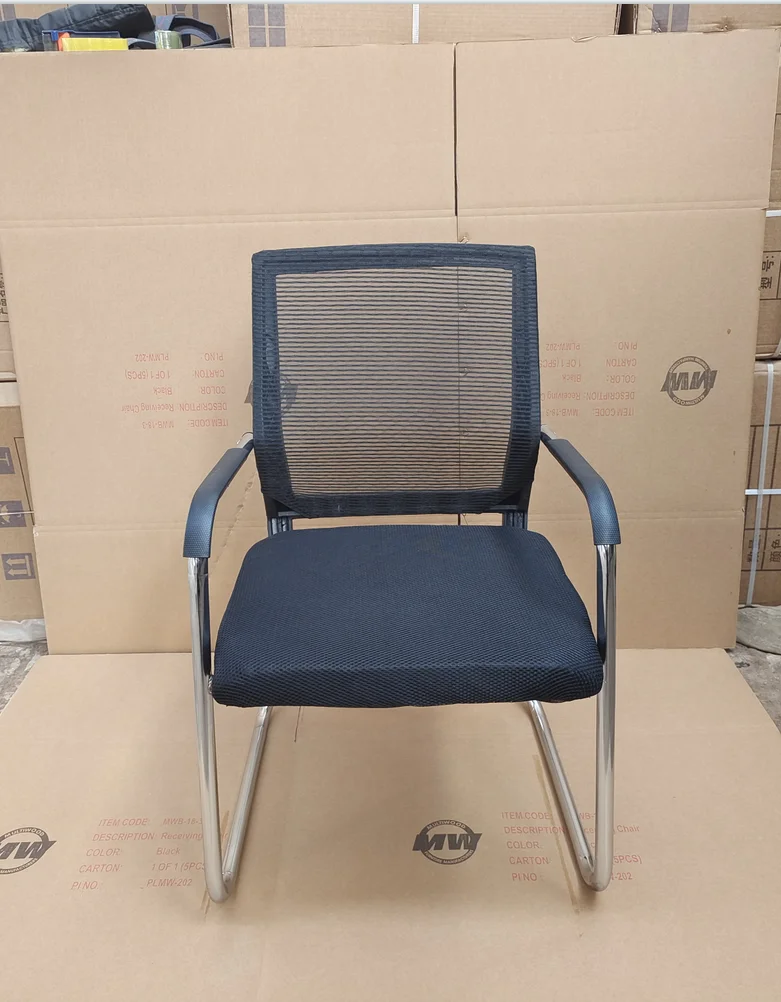 Spot Goods in Stock Wholesale Mesh Fabric Meeting Conference Office Chair Without Wheels Visitor Customer Reception