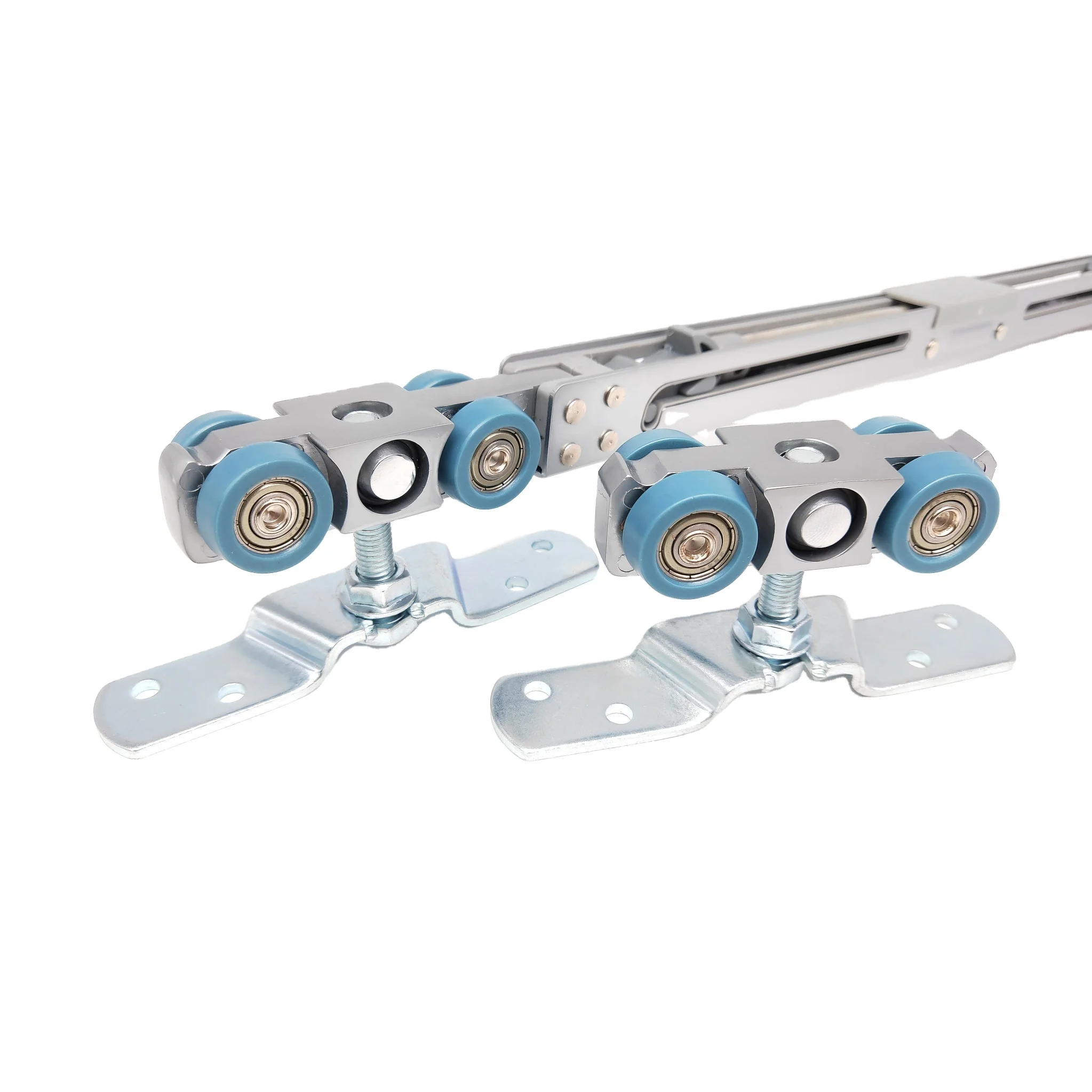 Synchronize soft closing sliding  door rollers for 2 doors for  soft close telescopic sliding door