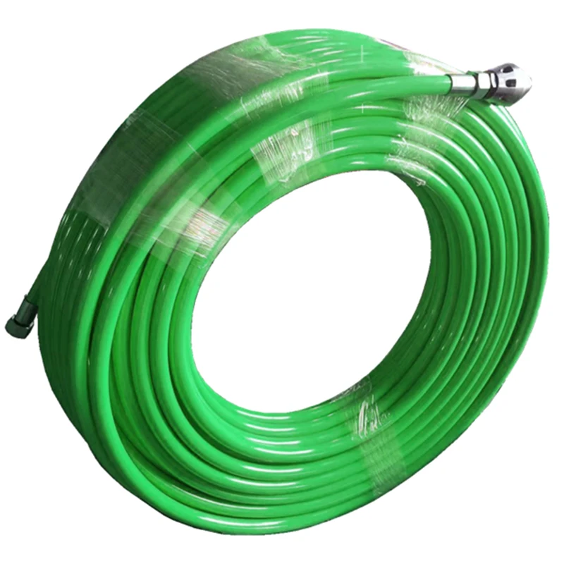 Abrasion resistant polyurethane cover high pressure flexible sewer cleaning jetting hose with nozzle