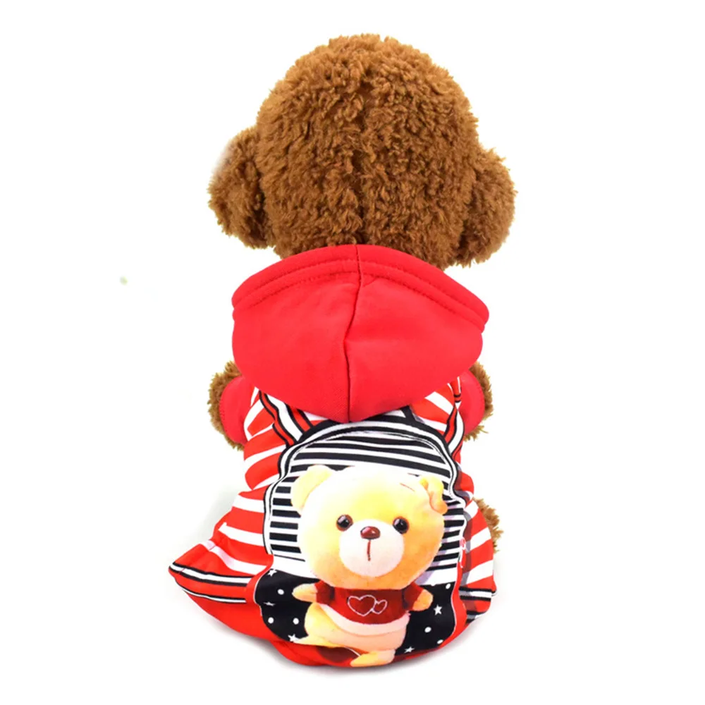 Wholesale cheap price pet four-legs autumn and winter clothes warm teddy puppy clothes cartoon thickening hoodie